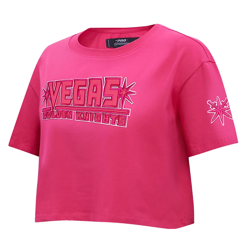 T-shirt carré court Pro Standard Vegas Golden Knights pour femmes triple rose