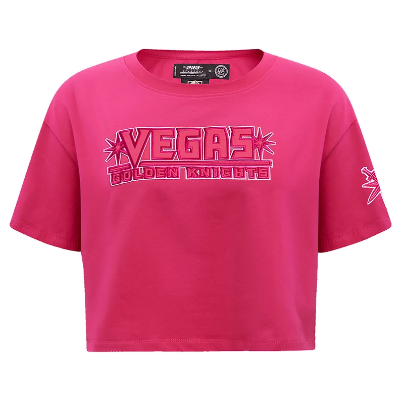 T-shirt carré court Pro Standard Vegas Golden Knights pour femmes triple rose