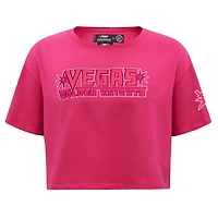 T-shirt carré court Pro Standard Vegas Golden Knights pour femmes triple rose