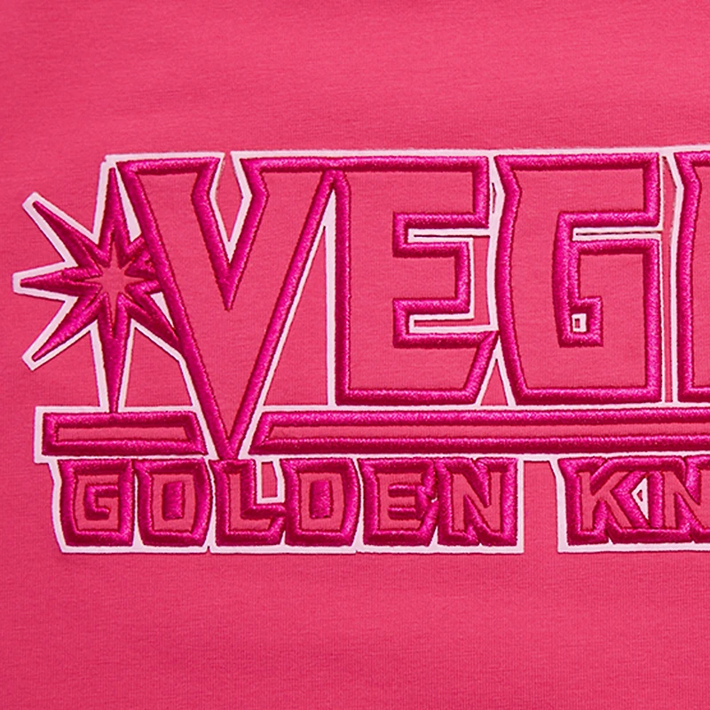 T-shirt carré court Pro Standard Vegas Golden Knights pour femmes triple rose