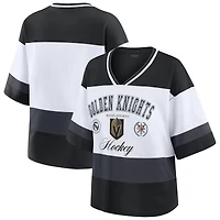 Women's WEAR by Erin Andrews Black/White Vegas Golden Knights Jersey Style Tee