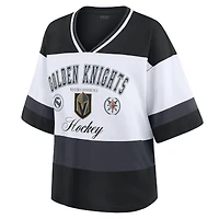 Women's WEAR by Erin Andrews Black/White Vegas Golden Knights Jersey Style Tee