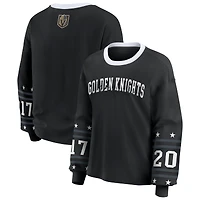 Women's WEAR by Erin Andrews Black Vegas Golden Knights Long-Sleeve Sport T-Shirt