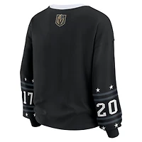 T-shirt de sport à manches longues pour femme WEAR by Erin Andrews, noir, des Vegas Golden Knights