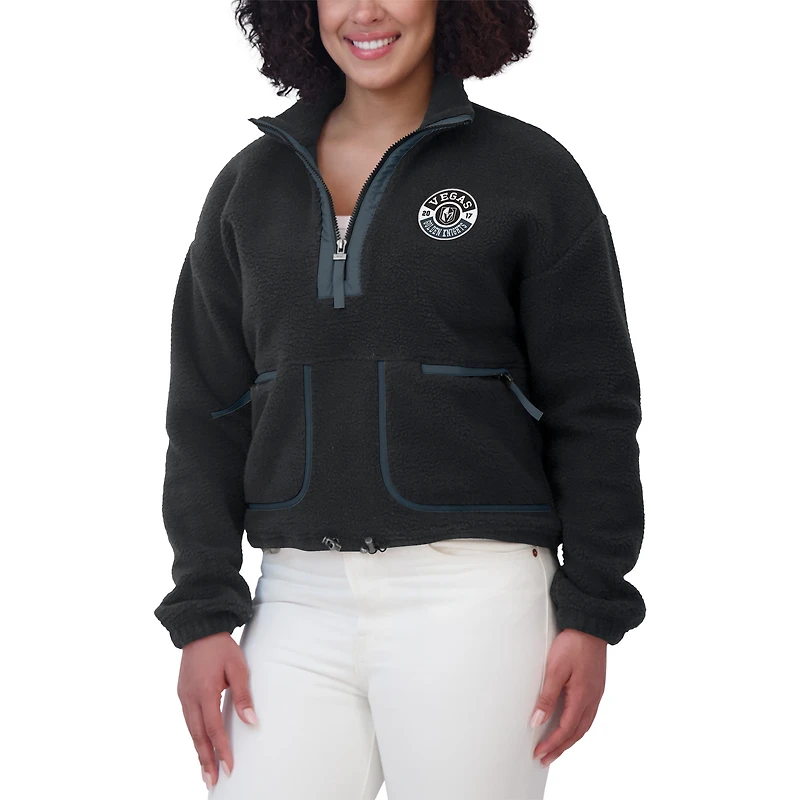Veste polaire demi-zip noire Vegas Golden Knights pour femme WEAR by Erin Andrews