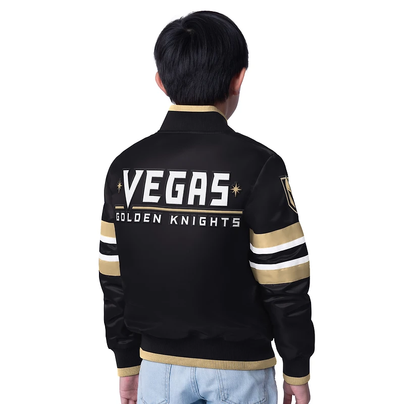 Youth Starter Black Vegas Golden Knights Scout Varsity Full-Snap Jacket