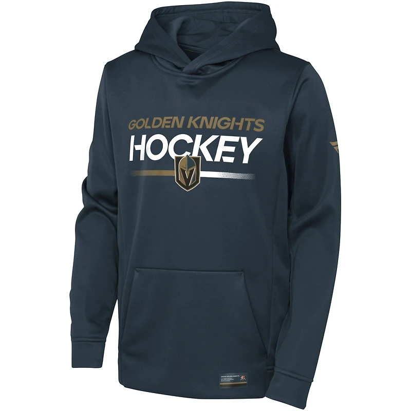 Chandail à capuchon authentique Pro Youth Fanatics Charcoal Vegas Golden Knights