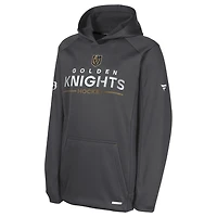 Youth Fanatics Gray Vegas Golden Knights Authentic Pro Rink Raglan Hoodie