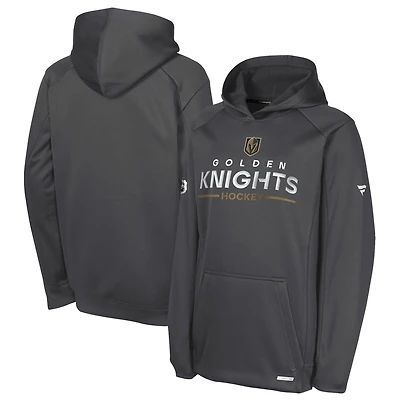 Youth Fanatics Gray Vegas Golden Knights Authentic Pro Rink Raglan Hoodie