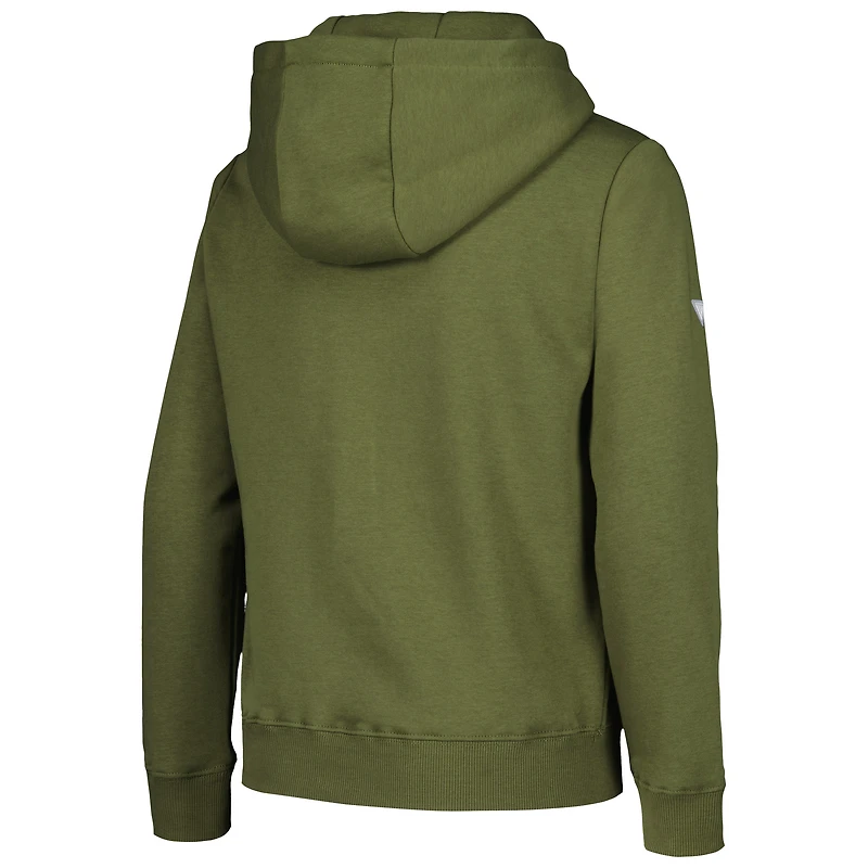 Youth Levelwear Olive Vegas Golden Knights Podium Fleece Pullover Hoodie