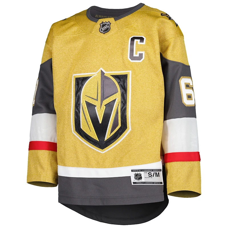 Jeunes Mark Stone Gold Vegas Golden Knights Domicile Capitaine Patch Premier Joueur Jersey