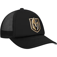 Youth Mitchell & Ness Black Vegas Golden Knights Core Trucker Adjustable Hat