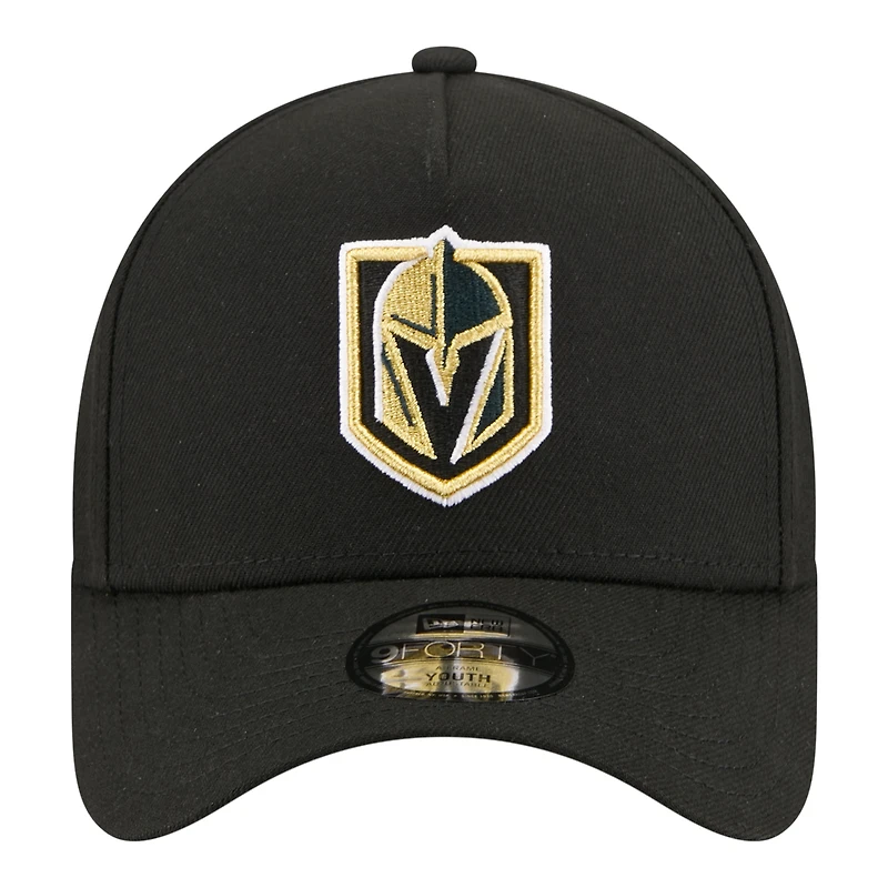 Youth New Era Black Vegas Golden Knights 9FORTY A-Frame Adjustable Hat