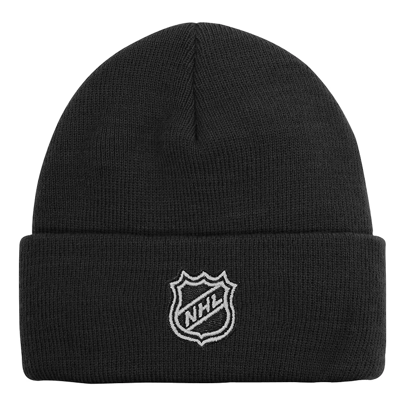 Youth Outerstuff Black Vegas Golden Knights 2.0 Essential Cuffed Knit Hat