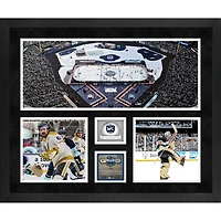 Collage de trois photos encadrées de 20" x 24" de Vegas Golden Knights contre Seattle Kraken 2024 NHL Winter Classic avec glace utilisée lors du match - Édition limitée à 500