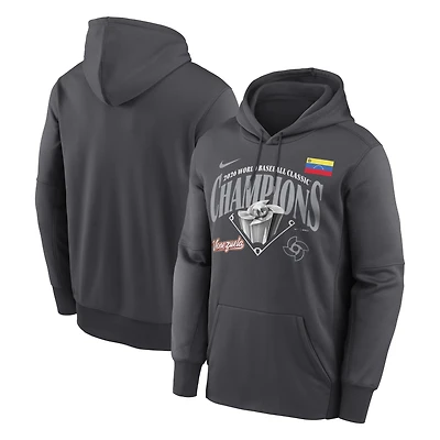 Sweat à capuche Nike Charcoal Venezuela Baseball 2026 World Classic Champions Locker Room pour homme