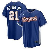 Maillot de Baseball Nike Ronald Acuña Jr. Royal Venezuela 2026 World Classic (version route) pour homme