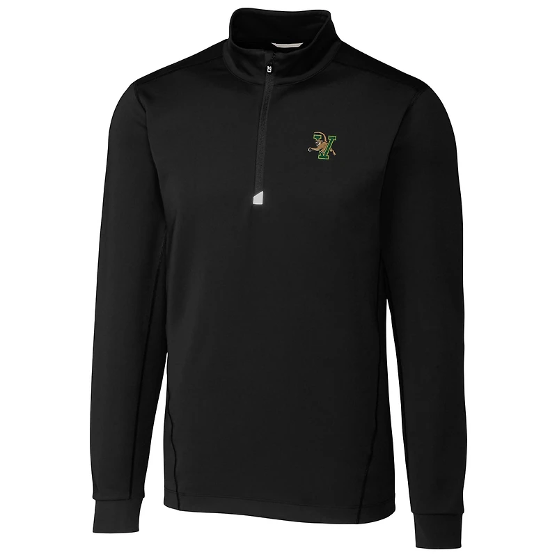 Men's Cutter & Buck Black Vermont Catamounts Collegiate Big Tall Traverse Half-Zip Jacket