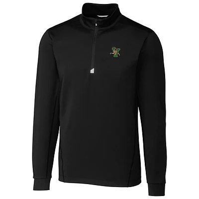 Men's Cutter & Buck Black Vermont Catamounts Collegiate Big Tall Traverse Half-Zip Jacket