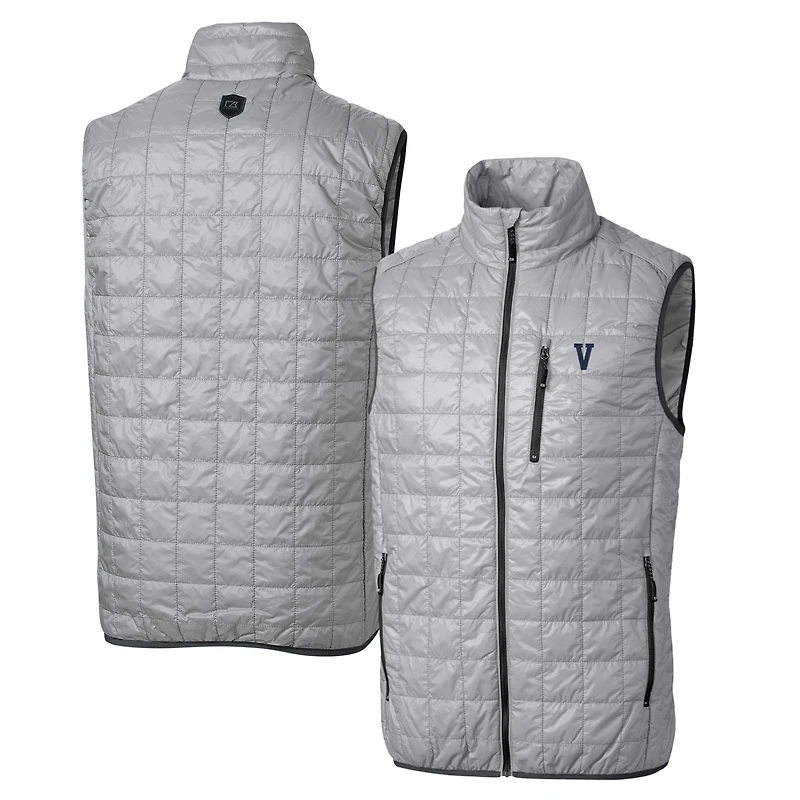 Cutter & Buck Gray Villanova Wildcats Primary Team Logo Rainier PrimaLoft Eco Insulated Full-Zip Puffer Vest