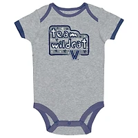Lot de 3 bodys Villanova Wildcats pour bébé Champion bleu marine/gris/blanc