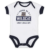 Infant Champion Navy/Heather Gray Villanova Wildcats I Wanna Be Three-Pack Bodysuit Set