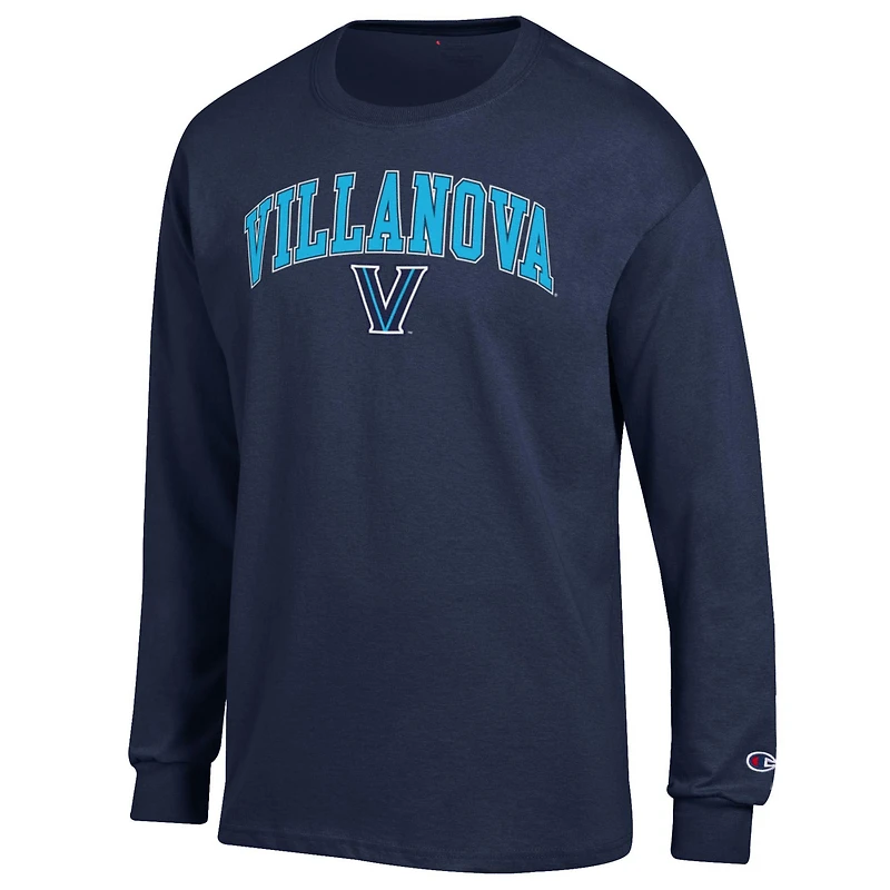 Men's Champion  Navy Villanova Wildcats Arch Over Logo Long Sleeve T-Shirt