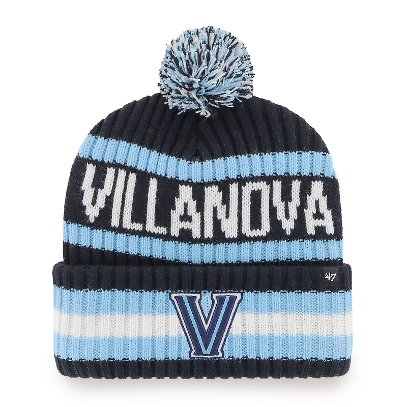 Bonnet à revers pour homme Villanova Wildcats, modèle 47, bleu marine, avec pompon