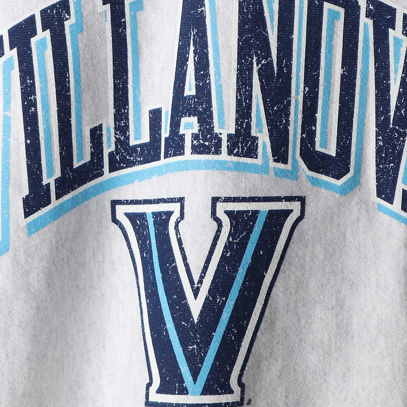 Men's Champion Gray Villanova Wildcats Arch Over Logo Reverse Weave Pullover Sweatshirt