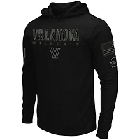 Colosseum Black Villanova Wildcats OHT Military Appreciation Hoodie T-shirt à manches longues pour homme