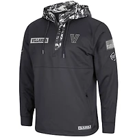 Men's Colosseum Charcoal Villanova Wildcats OHT Military Appreciation Digi Camo Quarter-Zip Hoodie