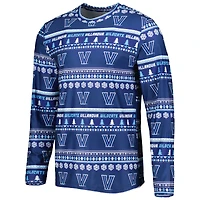 Ensemble de nuit pour homme Concepts Sport Navy Villanova Wildcats pivotant à manches longues et pantalon