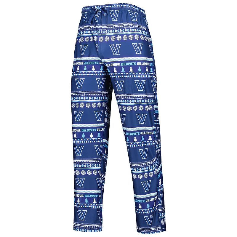 Ensemble de nuit pour homme Concepts Sport Navy Villanova Wildcats pivotant à manches longues et pantalon