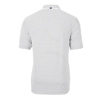 Men's Cutter & Buck Gray Villanova Wildcats Big Tall Team Logo Virtue Eco Pique Stripe Recycled Polo