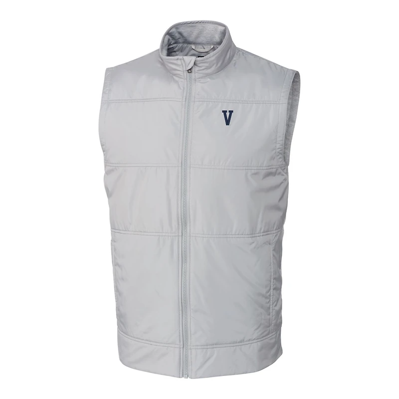 Gilet coupe-vent hybride furtif à fermeture éclair intégrale pour homme, gris, Villanova Wildcats Vault, de grande taille