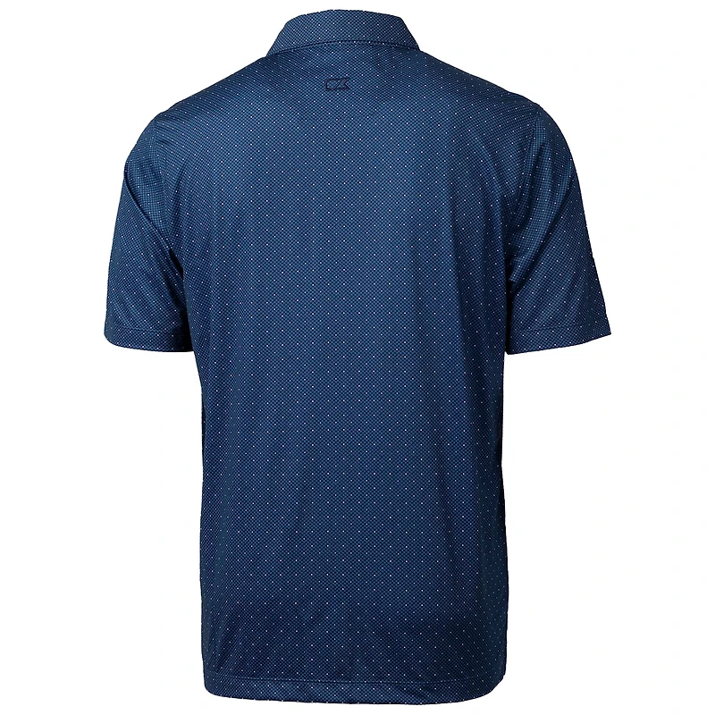 Men's Cutter & Buck Navy Villanova Wildcats Primary Team Logo Pike Double Dot Print Stretch Polo