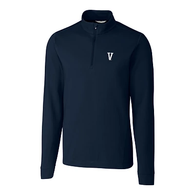 Men's Cutter & Buck Navy Villanova Wildcats Vault Advantage Quarter-Zip Mock Neck Sweater