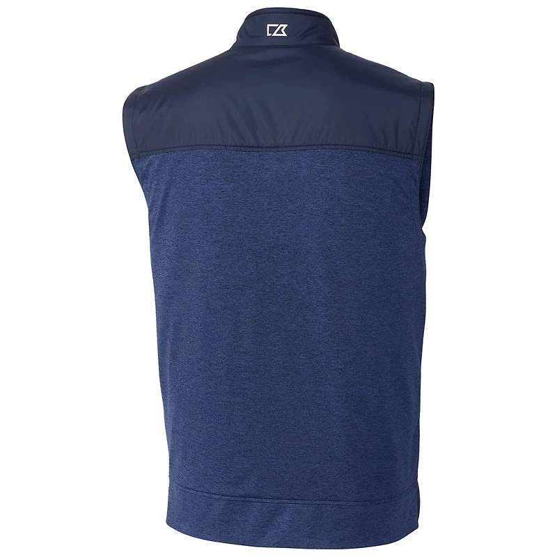 Gilet coupe-vent matelassé hybride entièrement zippé pour homme, bleu marine, Cutter & Buck Villanova Wildcats Vault Stealth