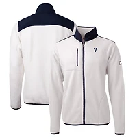 Veste polaire Sherpa écologique Cascade blanche Villanova Wildcats pour homme, grande taille, fermeture éclair intégrale Cutter & Buck