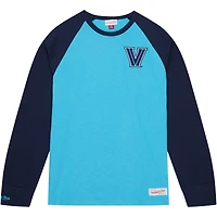 T-shirt à manches longues raglan flammé légendaire Mitchell & Ness Villanova Wildcats bleu clair pour hommes
