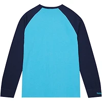 T-shirt à manches longues raglan flammé légendaire Mitchell & Ness Villanova Wildcats bleu clair pour hommes