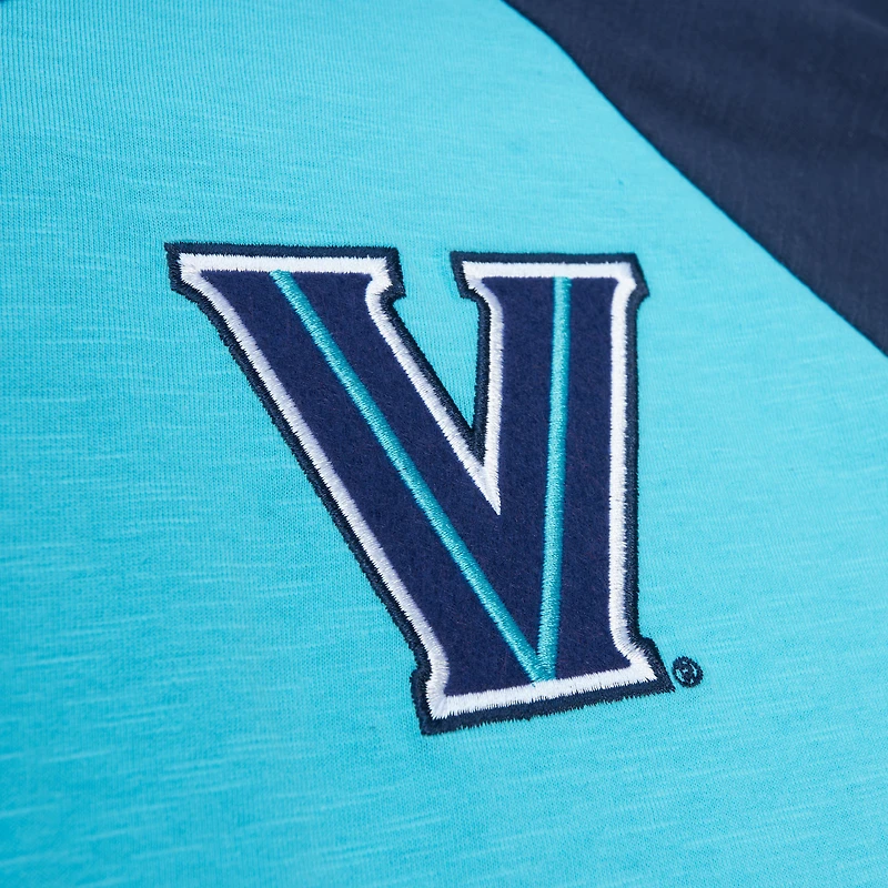 T-shirt à manches longues raglan flammé légendaire Mitchell & Ness Villanova Wildcats bleu clair pour hommes