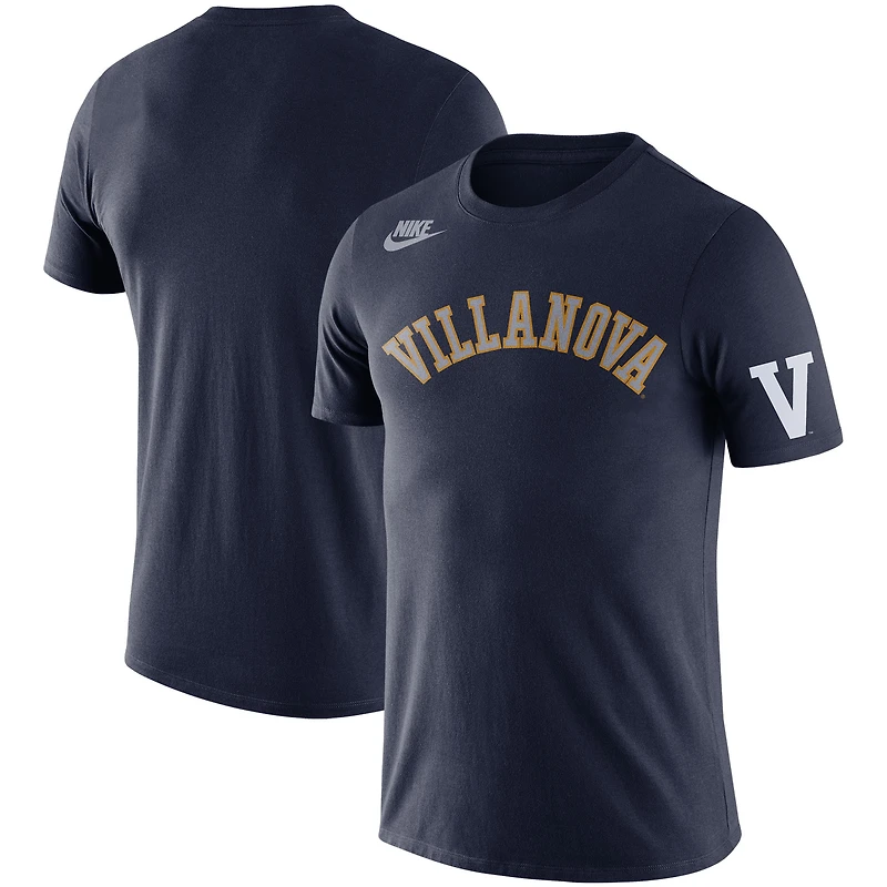 T-shirt rétro à deux coups de basket-ball Nike Villanova Wildcats pour homme bleu marine