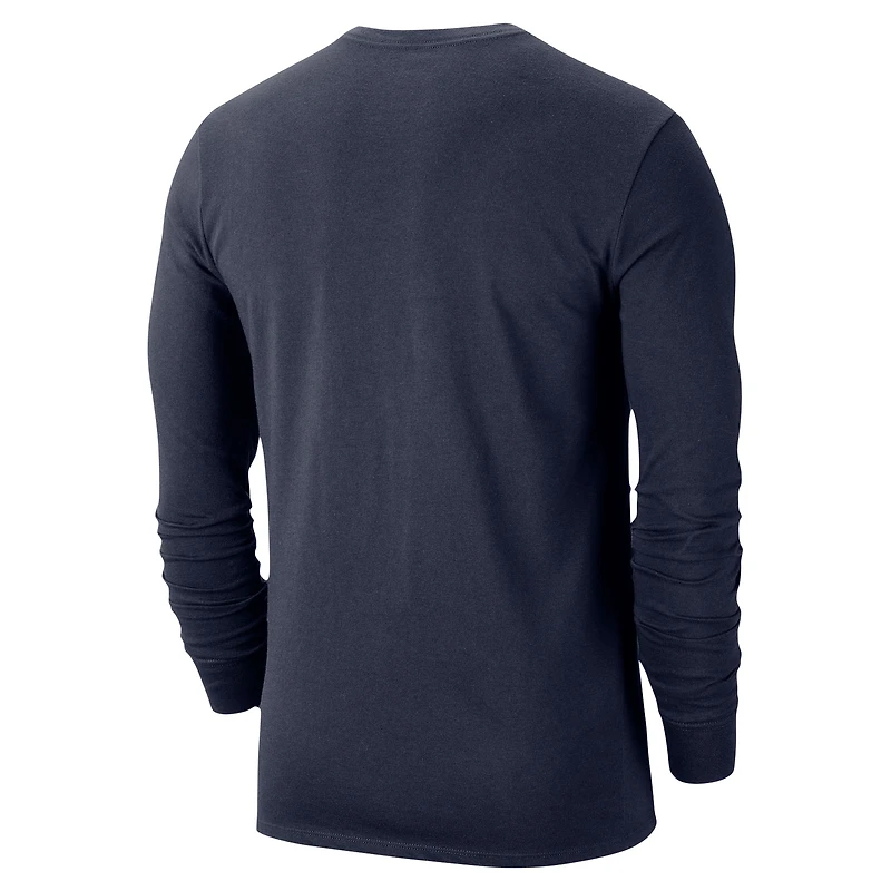 T-shirt à manches longues Nike Villanova Wildcats pour homme bleu marine