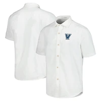 Chemise boutonnée Tommy Bahama pour hommes, Villanova Wildcats, Coconut Point, Palm Vista, IslandZone Camp, blanche