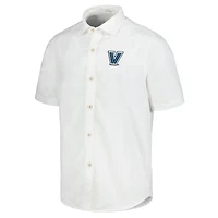 Chemise boutonnée Tommy Bahama pour hommes, Villanova Wildcats, Coconut Point, Palm Vista, IslandZone Camp, blanche