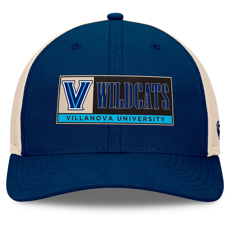 Casquette ajustable Bennett Trucker pour homme Top of the World bleu marine/naturel Villanova Wildcats