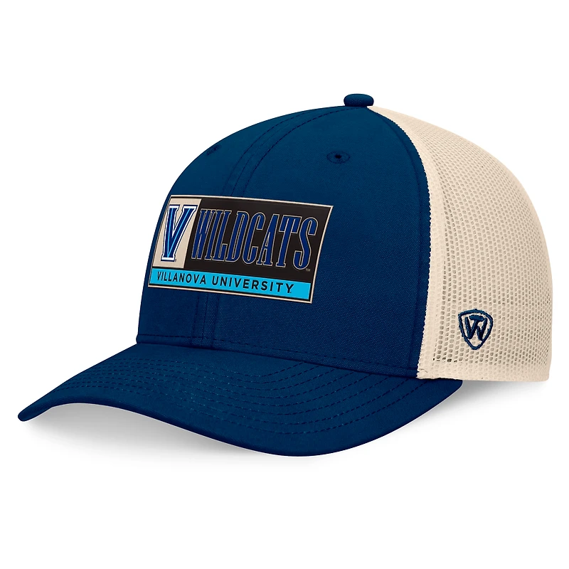 Men's Top of the World Navy/Natural Villanova Wildcats Bennett Trucker Adjustable Hat