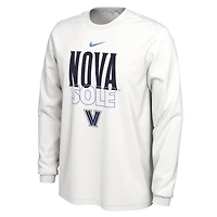 T-shirt Nike à manche longue Villanova Wildcats 2023 On Court Bench blanc