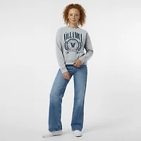Women's Champion  Heather Gray Villanova Wildcats Academic Crest Powerblend Crewneck Sweatshirt